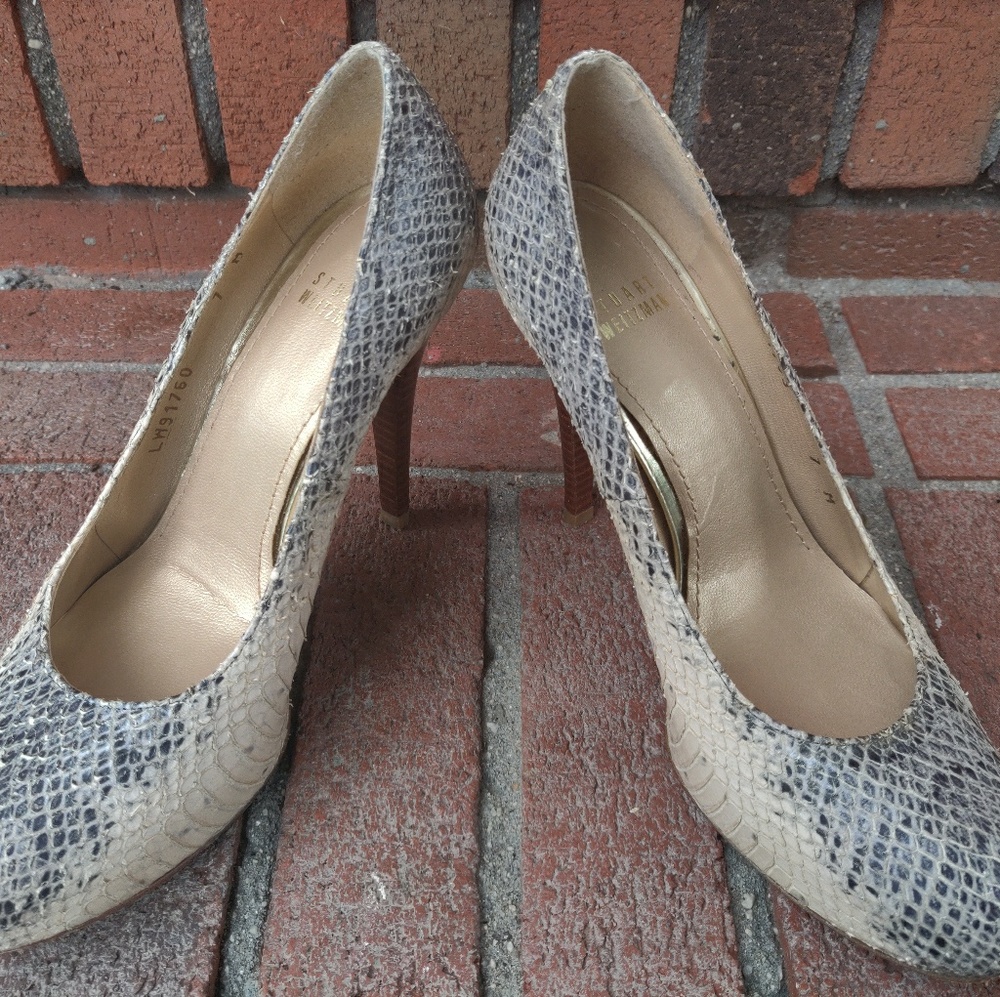 Stuart Weitzman Rowan Python Platform Heels - image 3